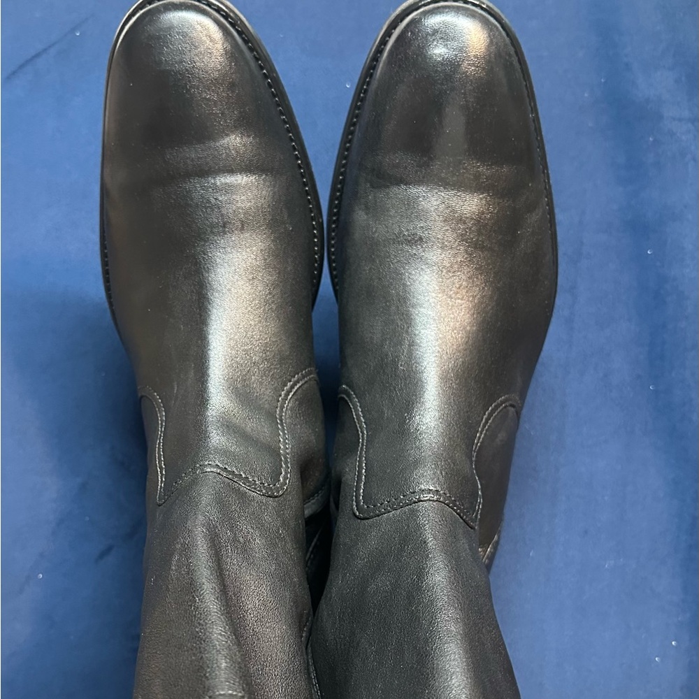Cole Haan Men's Cole Haan Black Leather Side Zip Boots NikeAir Sole Men's 11 - Picture 2 of 8